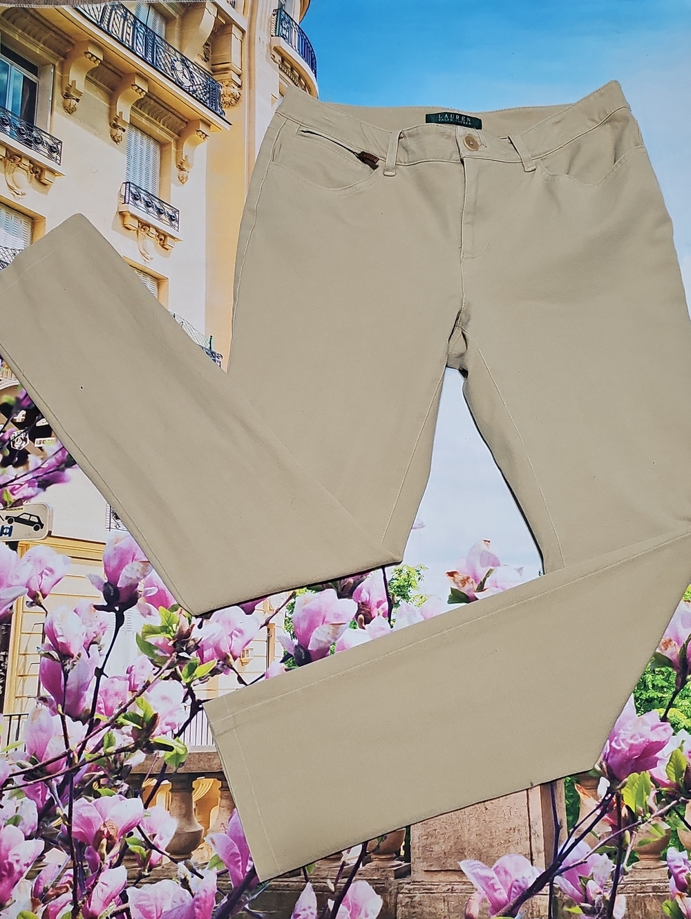 Lauren Ralph Lauren Tan Slim Straight Jeans Size 4